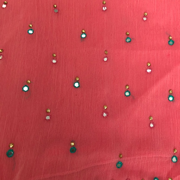Beautiful crimson Red crape saree - Picture 6 of 15